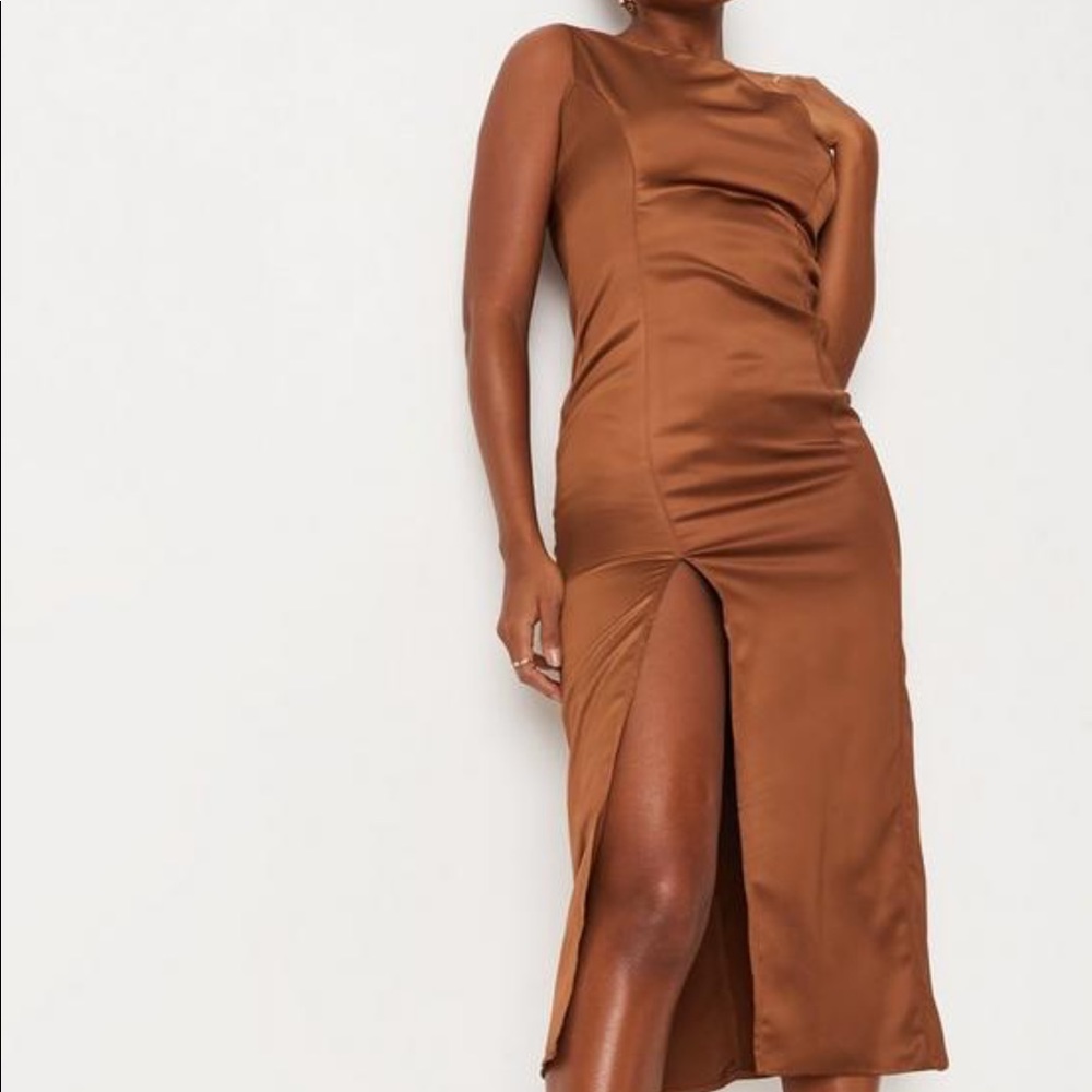 Satin asymmetrical dress